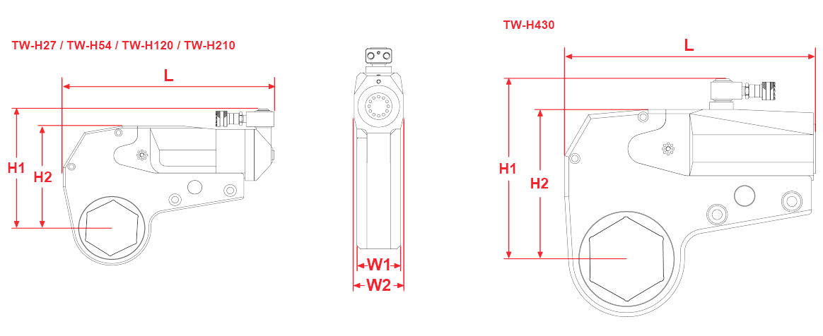 twh-series-hydraulic-torque-wrench-drawing