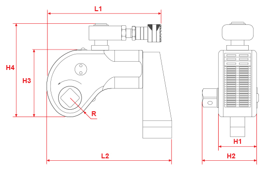 tws-series-hydraulic-torque-wrench-drawing