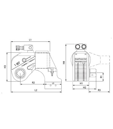 1IBT 1.800 Nm Square Drive Hydraulic Torque Wrench