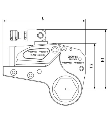 30LOW 44.500 Nm Low Profile Hydraulic Torque Wrench