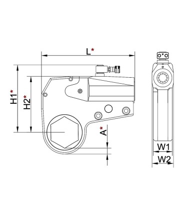 TW-H54 6.000 Nm Low Profile Hydraulic Torque Wrench