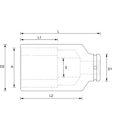 55mm 1.1/2”  Impact Deep Socket HLM55FDI